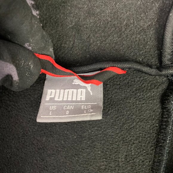 Puma Ferrari Scuderia Soft Shell Jacket Hoodie Mens Large Black Full Zip Street - Picture 7 of 12